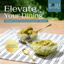 Posh Setting  Plastic Mini Gold Spoons, Gold Mini Spoons, Gold Plastic Mini Dessert Spoons, Disposable Tiny Gold Spoons, 4 Inch Mini Spoons For Appetizers, Taster Spoons, I Cream Spoons(80 Pack) - Thìa vàng mini - 80 chiếc - Xem 4