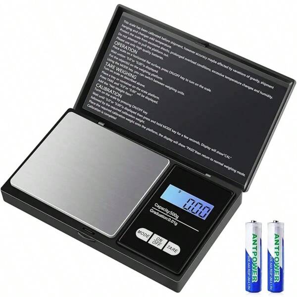1pc Báscula Digital de Cocina de Alta Precisión , Función Tara, Pantalla LCD, Acero Inoxidable, Fácil Limpieza para Hornear Cocinar Café Té, Alimentado por Pilas (Pilas No Incluidas), Medidas Culinarias, Diseño Compacto, Construcción Duradera, Pesaje de Paquetes, Báscula Elegante, Metal y Gramos, Para Panaderos Caseros