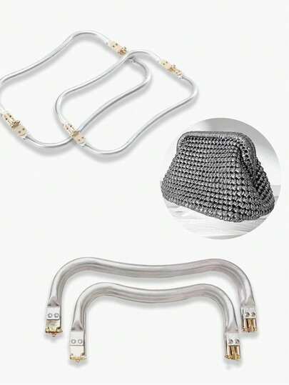 CALINNL Flera storlekar av fyrkantiga aluminiumklämmor, gångjärnsklämma för bagagehårdvara, molnväskefäste, vävd väskklämma, guldfärgade väskklämmor - presenter till kvinnor