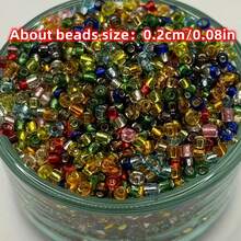 5000/2500 颗 2 毫米彩色散装玻璃种子珠 - 高品质均匀圆珠，适用于 DIY 珠宝制作、耳环、手链、项链 - 优雅的手工工艺产品珠宝配件套装，适用于 DIY 珠宝配件珠子 - 彩色 - 查看 4