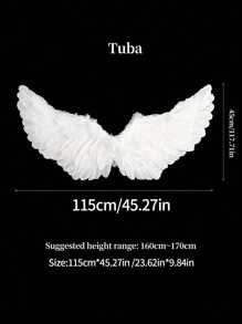 1 Angel Wing Prop, Feather Party Decoration For Party, Wedding, Stage Show Props, Holiday Decoration, Christmas Cosplay Costume Halloween