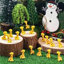 10/50/100 Pcs Mini Resin Giraffe Tiny Giraffe Resin Ornaments For Garden Home Decoration Zoo Animal Micro Landscape Ornaments Kit Fairy Dollhouse Accessories (Classic)