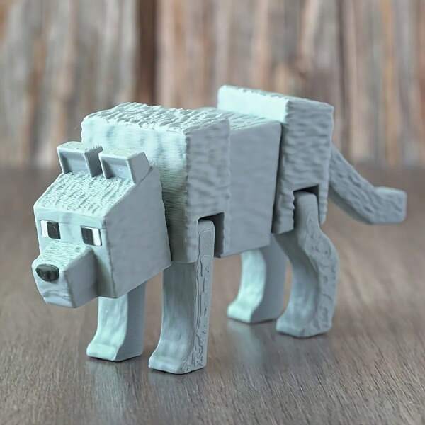 1pc 3D Printed Cubic Wolf Statue - Plastic Animal Figurine, Home/Car Decor Creative Gift, For Party, Holiday, Birthday, No Power Needed Decorative Sculpture | Unique Design