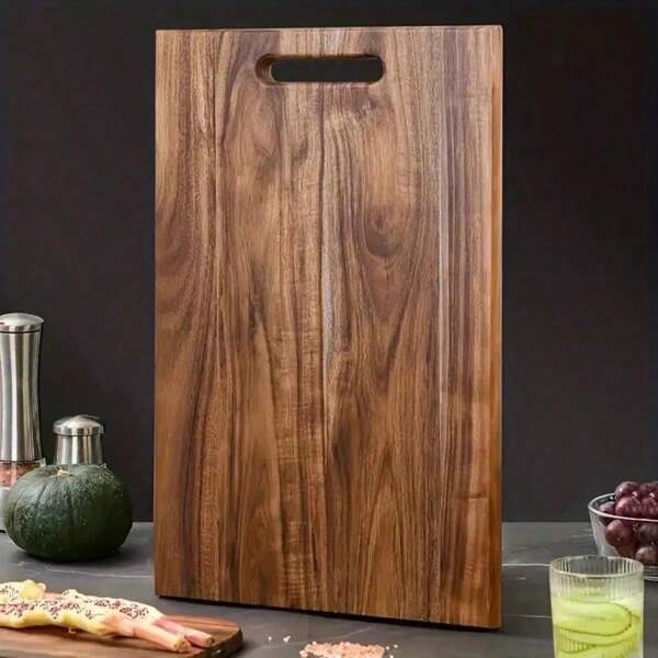 1 pieza de Tabla de cortar de madera premium, adecuada para carne, queso, pan, verduras y frutas, un gadget de cocina ideal, un gran regalo para el Día del Padre, el Día de la Madre, la temporada de bodas y las fiestas de cumpleaños