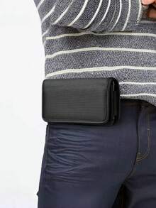 5.5-6.9 Inch Universal Nylon Phone Holster Waist Bag With Card Slots, Suitable For Outdoor Activities - Black - View 9