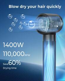 UKLISS Set da parrucchiere multifunzionale 7 in 1, asciugacapelli ionico ad alta velocità da 60.000 watt (previene efficacemente l'effetto crespo), piastra per capelli a ioni negativi, spazzola ad aria calda, ferro arricciacapelli ad aria, piastra per capelli per lo styling, volumizzante.