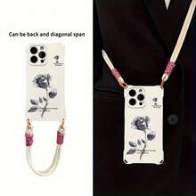 Funda para teléfono 1 unidad con cordón para colgar en las cuatro esquinas. Funda portátil con cordón para colgar en diagonal, compatible con phone 12, 13, 14, 15 y 16 Serie Pro Plus - Nuevo diseño para teléfono - Blanco - Ver 3