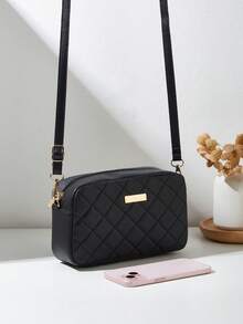 Fashion Casual Crossbody Bag For Girls, With Removable Woven Strap, Comfortable Texture, Wavy Pattern, Exquisite Decoration, Classic Design, Niche Style And Versatile - Black - View 3