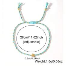 1PC Bohemian Casual Style Multicolor Cord Copper Cross Bracelet | Handmade Stackable Couple/Best Friend Bracelet, Perfect For Gifting | Birthday Presents For Lovers & Friends, Year-Round Wear