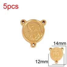 5pcs Stainless Steel Religious Pendant Virgin Mary Charms Jesus Christian Talisman Pendant For DIY Jewelry Making Accessories
