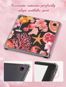 A Purely Beautiful, Fresh And Lovely Transparent Kobo Case, Transparent TPU Material Anti-Drop Protection Case Pink Elements Series Pattern, Suitable For Kobo E-Book Readers,Kindle Paperwhite (12th Gen) Romantic Gift