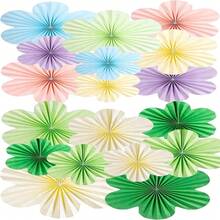Birthday Party Decor Paper Flowers, Paper Wall Decor Flowers, Party Backdrop Paper Fan Hanging Paper Flowers - Multicolor - View 33