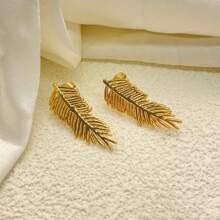3pcs/Set Summertime Beach-Style Starfish Pendant Stainless Steel Plated Gold Earrings, Fashion Jewelry Gift For Women