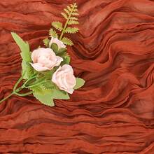 5 件套褶皱象牙白米色桌布波西米亚粗棉布桌旗桌布桌布非常适合婚礼桌布装饰、生日婴儿洗礼派对房间餐桌装饰、结婚周年纪念和宴会派对用品、纱布桌布桌布