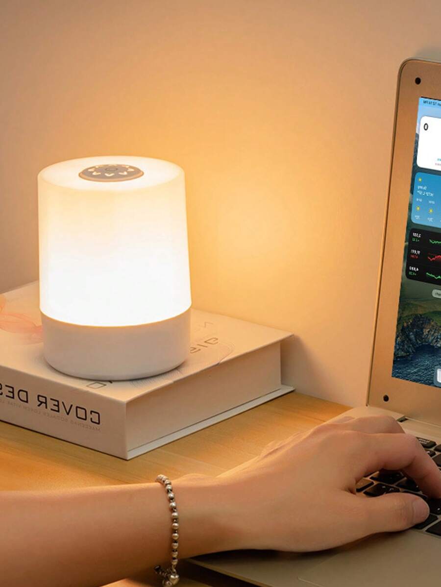 1个LED床头灯 家居装饰 儿童触摸调光小夜灯 居家装饰 婴儿护理小夜灯 USB插电（三色温） 适用于卧室床头 氛围照明 开学季 沙特国庆节 礼物 生日 万圣节 圣诞节 - 彩色 - 查看 1