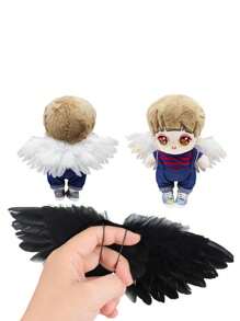 1 bucată mini aripi de pene păpușă păpușă pene bretele scurt top cosplay petrecere animal de companie păpușă rochie recuzită pentru Labubu Halloween