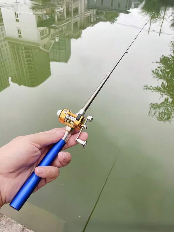 Small Mini Pen Pocket Fishing Rod With Spinning Reel, Size Fishing Rod, Portable Foldable Telescopic Fishing Rod, Suitable For River, Lake, Reservoir, Ice Fishing
