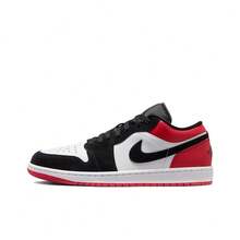 Nike Giày thể thao bóng rổ cổ thấp Jordan Air Jordan 1 Low "White Black Gym Red" thoải mái, chống trượt, bền, cổ thấp, cổ cao, dành cho cả nam và nữ - Đen và đỏ - Xem 1