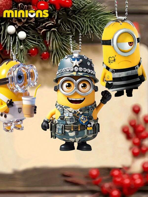 Minions 1 قطعة/3 قطع ديكور معلق اكريليك 2D شكل المينيونز، مناسب للمفاتيح والسيارات وديكور الحفلات وشجرة عيد الميلاد ولوازم المدرسة والحقائب وأغراض الزينة المعلقة المختلفة، هدية رائعة لأصدقائك وعائلتك وزملائك، مناسبة للاستخدام طوال العام