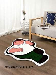 1pc Cartoon Character Patterned Area Rug, Natural Plant Aroma Bath Mat, Absorbent Non-Slip Pad, Fragrance Lasts 5-7 Days, Washable Carpet Doormat For Living Room, Bedroom, Hallway, Entrance With Cartoon Characters Wearing Green Pants And White Tops, Suitable For Unique Cartoon Style Bedroom, Sofa, Living Room, Game Room And Home Decor, Applicable For All Seasons