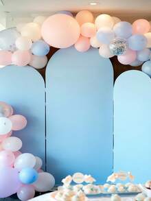 One Light Blue Arched Backdrop Cloth And Arched Cover, With Double-Sided Stretch Fabric Arched Background, Sized 65*150 Cm / 80*180 Cm / 100*200 Cm / 120*220 Cm. It Is Perfectly Suitable For Festival Decorations Such As Wedding And Birthday Party Arch Decorations, Graduation Ceremonies, Mother's Day, Halloween, Christmas, And Banquet Decorations (The Arch Is Not Included, Only The Cloth Backdrop Is Included). - Blue - View 12