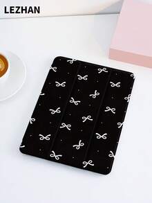 1 件 Caerropel 波尔卡圆点和蝴蝶结印花保护壳，兼容 iPad 10.2、iPad Pro 11 英寸 2021/2020/10 代、iPad Mini 4/5/6、Galaxy Tab A8 10.5 英寸 2022、Matepad 10.4 英寸/Tab，带铅笔槽，防摔，平板电脑支架保护套 - 黑色 - 查看 4