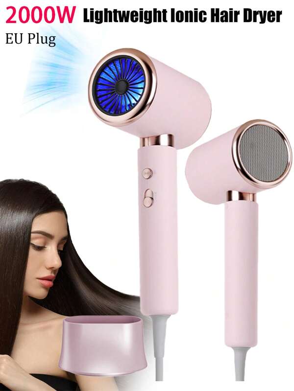 Lightweight Ionic Hair Dryer With Diffuser, 2000 Watts Fast Drying Blow Dryer With Diffuser And Concentrator, Compact Lightweight Low Noise Hair Dryer For Women And Men