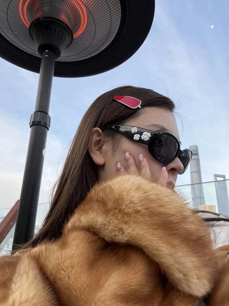 1 副 Y2K 可爱花卉印花方形 PC（聚碳酸酯）时尚眼镜，适合日常使用