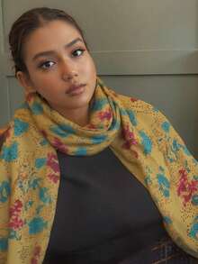 1pc Floral Print Casual Headband, Gradient Chiffon Scarf For Women All Season Head Wrap - A - View 6