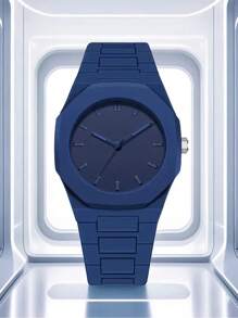 TOMI TOMI Dry Battery Watch Box Classic Men's Watch With Plastic Particle Strap, Business-Style Matte Oil Quartz Watch, Fashion Men's Watch Set Suitable For Everyday Life & Holiday Gifts