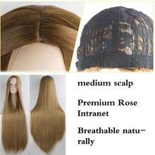 100cm Long Straight Synthetic Lolita Wig For Halloween Party Cosplay, Available In Gold, Blue, Red, Pink, Green, Purple, Suitable For Women Halloween Party - Multicolor - View 8