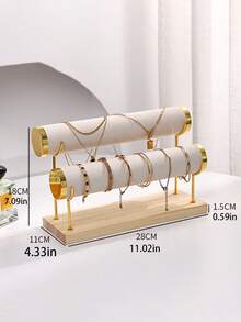 1 件木制多层手链展示架，珠宝支架，天鹅绒表面