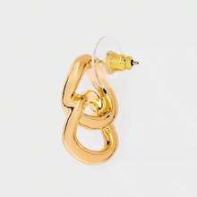 Linear Link Earrings Gold: Hypoallergenic Nickel-Free Metal, Post Closure - Gold - View 3
