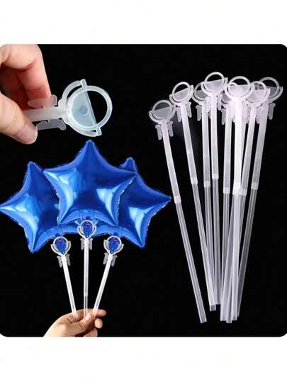 10/20/30/50pcs Mini Plastic Balloon Sticks Cups For Wedding Birthday Party Balloon Decoration Accessories