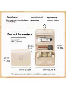 Travel Makeup Bag Waterproof Toiletries Organizer High Quality Women Neceser Bathroom Hook Wash Pouch Hook Storage Bag Bag For School School Accessories School Stuff Travel Essentials Holiday Vacation Duffle Bag Luggage Suitcase Travel Bag For Women