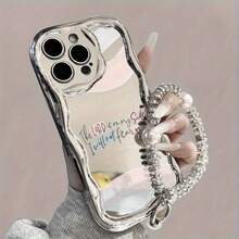 Funda para teléfono (1 unidad): Un teléfono con ondas electrochapadas y una cadena de perlas. Una funda protectora completa, resistente a golpes y caídas. Elegante accesorio compatible con las series 11, 12, 13, 14, 15, 16 Pro y Pro Plus. - Colores mixtos 1 - Ver 8