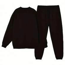 Men's Sweatshirt And Sweatpants Set - BLACK / BLACK - View 2