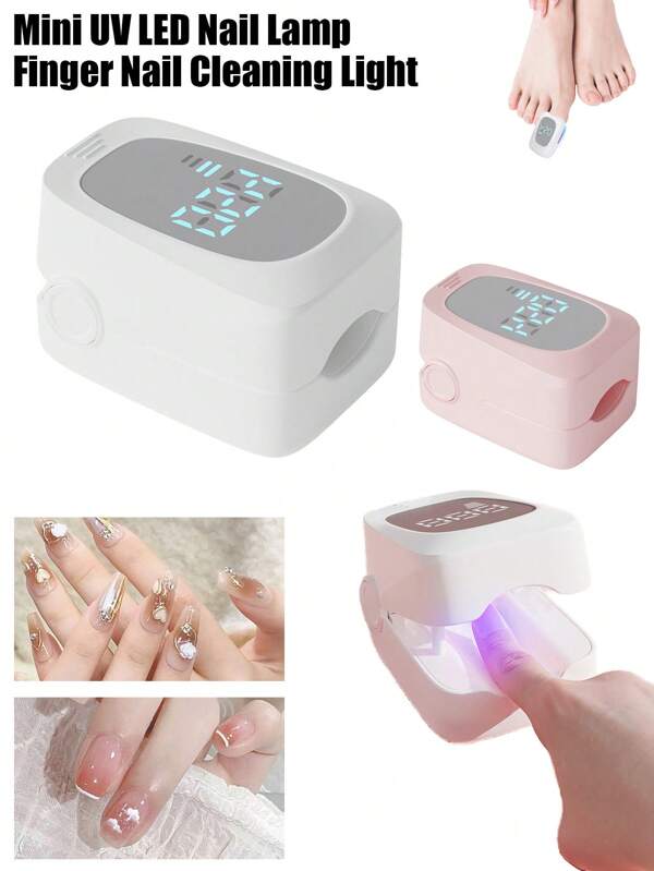 UV LED Nail Lamp, Finger Nail Cleaning Light For Toenail Repair, Highly Effective Portable Repair Light With Smart Digital Display, Small And User Friendly For Nail Use, Warm And Safe For Daily Cleaning, 400mAh