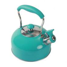 Stainless Steel Stovetop Kettle Modern Turquoise Color Durable Ergonomic Handle Space-Saving Design For Compact Kitchens - 如圖所示 - 查看 9