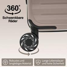 Valigia a tre pezzi - 20/24/28 pollici, innovativo design di apertura frontale + portabicchieri pieghevole, materiale ABS, lucchetto TSA, ruote universali a 360°, valigia da viaggio per famiglie