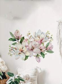 1 Stück schöne Aquarellblumen und -blätter Wandaufkleber - moderne Heimdekoration für Wohnzimmer, Schlafzimmer, Küche, Büro und Eingangsbereich - Material PVC, Vinyl-Aufkleber für Heimdekoration, Dekorationsartikel um Ihr Zuhause aufzufrischen
