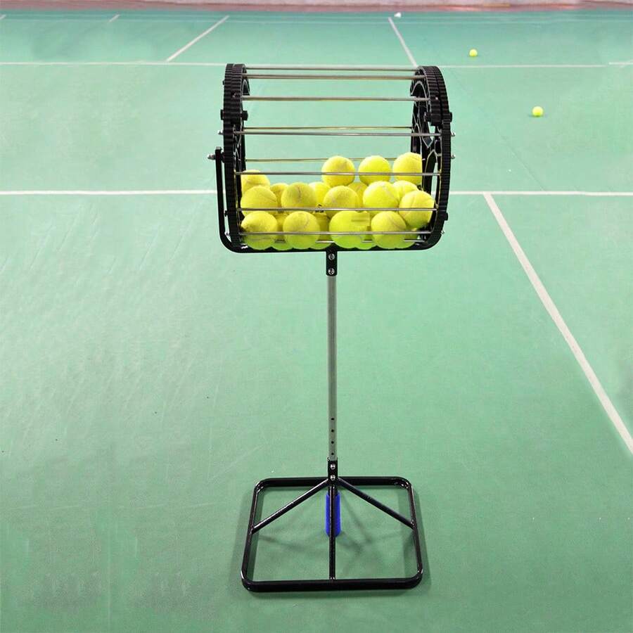 Tennis Ball Picker, 2 In 1 Tennis Ball Collector, Ball Hopper Sporting Goods Tennis Ball Picker, For Tennis Coaches And Players Schools And Clubs - Black, Silver - View 1