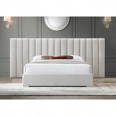 Cabecero para cama tapizado en terciopelo importado, Modelo Baymont de Accent Furniture