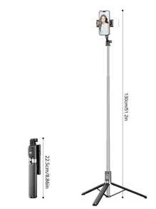 Nuevo palo de selfie inalámbrico Bluetooth de 1.7M/1.3M, equipado con luz de relleno LED de 3 colores, soporte portátil de acero inoxidable para teléfono móvil rotativo 360°, ligero y portátil, compatible con iPhone 16 15 14 13 12 11e/Max/Pro/Xs/Xr/X/Plus, Galaxy S25/S24/S23/S22Ultra, y smartphones Android como GoPro, adecuado para viajes/selfies para vacaciones de verano, viajes, actividades al aire libre, trípode para transmisión en vivo