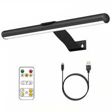 1 pieza Tira de lámparas de lienzo con control remoto inalámbrico, capacidad de batería de 4400 mAh, regulable, función de temporizador, conexión magnética, con soporte de arte de hierro, longitud de la lámpara de 30 CM (Dorado y Blanco)