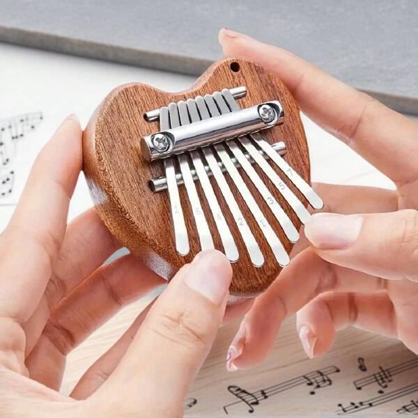Wooden Mini 8 Keys Kalimba Thumb Piano, Portable Finger Thumb Piano, Wooden Cute Marimba With Lanyard Finger Musical Instrument For Piano Beginners, Birthday, Valentine's Day Gift, Decorative Hanging Decorations, Thumb Piano Elliptical Egg Heart-Shaped Little Bear Dragon Cat, Hamilton Musical, Musical, Piano Gift, Cats,War Hammer,Sweet Piano,Kalimba>Thumb Piano