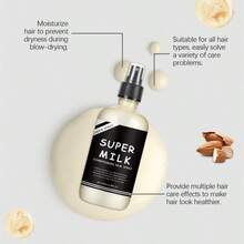Super Milk Conditioning Hair Primer,Spray acondicionador sin aclarado, Hidratación suave, Suavidad y brillo, Spray acondicionador Volumen fresco (2 piezas) - Negro - Ver 8