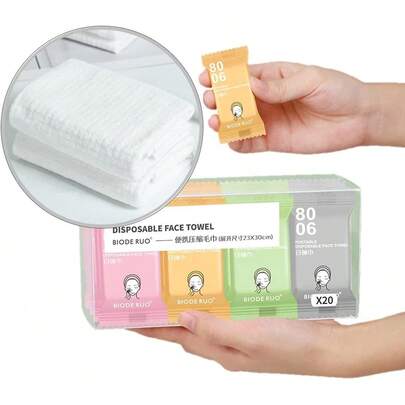 Toallas comprimidas de alta calidad, paño portátil de algodón para camping o viajes..