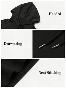 HOPLYNN 4-pak męskich sportowych koszulek z kapturem, z długim rękawem, do ćwiczeń, sportowych, do biegania, na co dzień