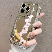Funda de teléfono 1 pieza adecuada para 16 ProMax/16Plus/16Pro/16, 15/14/13/12/11 nuevo patrón de moda galvanizado en forma de onda - Plateado - Ver 9